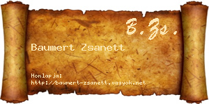 Baumert Zsanett névjegykártya